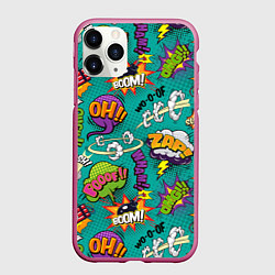 Чехол iPhone 11 Pro матовый Pop art comics, цвет: 3D-малиновый