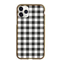 Чехол iPhone 11 Pro матовый Черно-белая клетка, цвет: 3D-коричневый