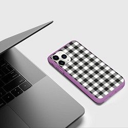 Чехол iPhone 11 Pro матовый Черно-белая клетка, цвет: 3D-фиолетовый — фото 2