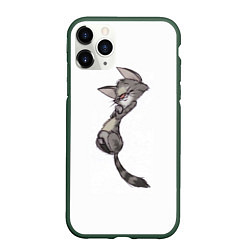 Чехол iPhone 11 Pro матовый Милый котя, цвет: 3D-темно-зеленый