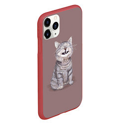 Чехол iPhone 11 Pro матовый Котёнок ыыы, цвет: 3D-красный — фото 2