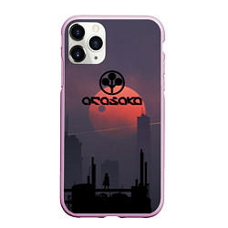 Чехол iPhone 11 Pro матовый Cyberpunk 2077 - Arasaka, цвет: 3D-розовый