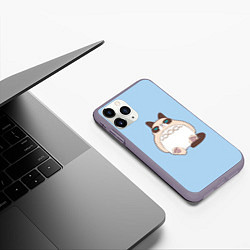 Чехол iPhone 11 Pro матовый Тоторный кот, цвет: 3D-серый — фото 2