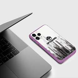 Чехол iPhone 11 Pro матовый Cyberpunk 2077 Arasaka, цвет: 3D-фиолетовый — фото 2