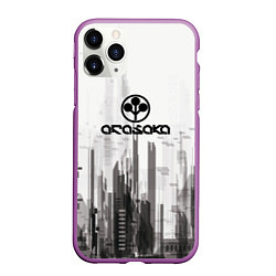 Чехол iPhone 11 Pro матовый Cyberpunk 2077 Arasaka, цвет: 3D-фиолетовый