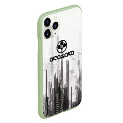 Чехол iPhone 11 Pro матовый Cyberpunk 2077 Arasaka, цвет: 3D-салатовый — фото 2