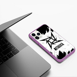 Чехол iPhone 11 Pro матовый METALLICA МЕТАЛЛИКА, цвет: 3D-фиолетовый — фото 2