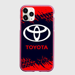 Чехол iPhone 11 Pro матовый TOYOTA ТОЙОТА, цвет: 3D-малиновый
