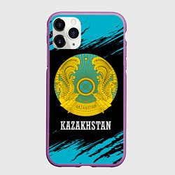 Чехол iPhone 11 Pro матовый KAZAKHSTAN КАЗАХСТАН, цвет: 3D-фиолетовый