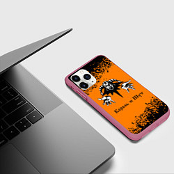 Чехол iPhone 11 Pro матовый КОРОЛЬ И ШУТ, цвет: 3D-малиновый — фото 2