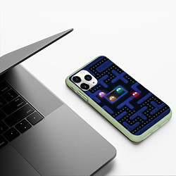 Чехол iPhone 11 Pro матовый Pacman, цвет: 3D-салатовый — фото 2