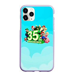 Чехол iPhone 11 Pro матовый Mario, цвет: 3D-светло-сиреневый