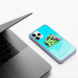 Чехол iPhone 11 Pro матовый Mario, цвет: 3D-светло-сиреневый — фото 2