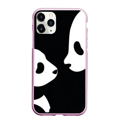 Чехол iPhone 11 Pro матовый Panda, цвет: 3D-розовый
