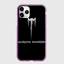Чехол iPhone 11 Pro матовый Marilyn Manson, цвет: 3D-фиолетовый