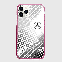 Чехол iPhone 11 Pro матовый Mercedes-Benz, цвет: 3D-малиновый