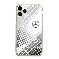 Чехол iPhone 11 Pro матовый Mercedes-Benz, цвет: 3D-салатовый