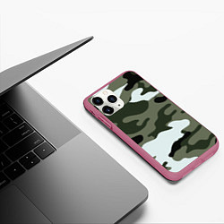 Чехол iPhone 11 Pro матовый Camouflage 2, цвет: 3D-малиновый — фото 2