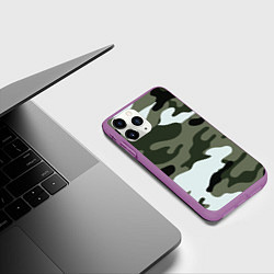 Чехол iPhone 11 Pro матовый Camouflage 2, цвет: 3D-фиолетовый — фото 2