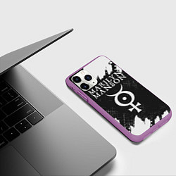Чехол iPhone 11 Pro матовый MARILYN MANSON М МЭНСОН, цвет: 3D-фиолетовый — фото 2