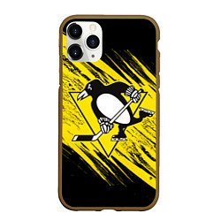 Чехол iPhone 11 Pro матовый Pittsburgh Penguins Sport, цвет: 3D-коричневый