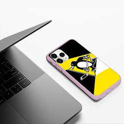 Чехол iPhone 11 Pro матовый Pittsburgh Penguins Exclusive, цвет: 3D-розовый — фото 2