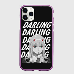 Чехол iPhone 11 Pro матовый ZeroTwo Darling in the Franx, цвет: 3D-фиолетовый
