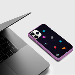 Чехол iPhone 11 Pro матовый Among Us, цвет: 3D-фиолетовый — фото 2