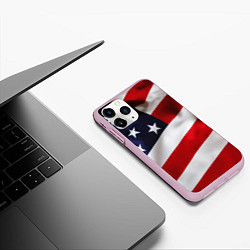 Чехол iPhone 11 Pro матовый США USA, цвет: 3D-розовый — фото 2