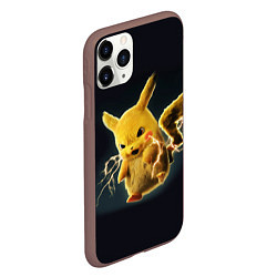 Чехол iPhone 11 Pro матовый Pikachu Pika Pika, цвет: 3D-коричневый — фото 2