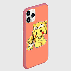 Чехол iPhone 11 Pro матовый Pikachu Pika Pika, цвет: 3D-малиновый — фото 2