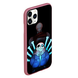 Чехол iPhone 11 Pro матовый UNDERTALE, цвет: 3D-малиновый — фото 2