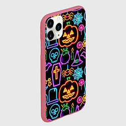 Чехол iPhone 11 Pro матовый Halloween, цвет: 3D-малиновый — фото 2