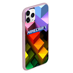 Чехол iPhone 11 Pro матовый Minecraft - pattern, цвет: 3D-розовый — фото 2