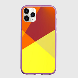 Чехол iPhone 11 Pro матовый Оранжевые углы, цвет: 3D-фиолетовый