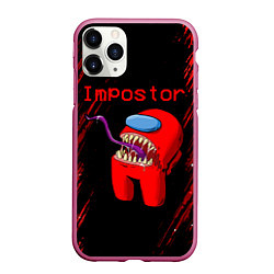 Чехол iPhone 11 Pro матовый AMONG US - MONSTER, цвет: 3D-малиновый