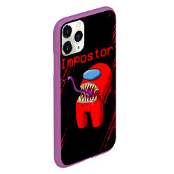 Чехол iPhone 11 Pro матовый AMONG US - MONSTER, цвет: 3D-фиолетовый — фото 2