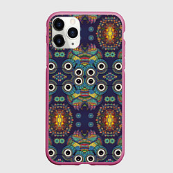 Чехол iPhone 11 Pro матовый OWLS, цвет: 3D-малиновый