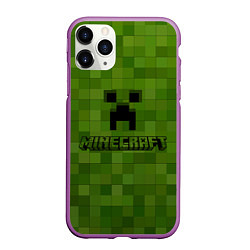 Чехол iPhone 11 Pro матовый Minecraft, цвет: 3D-фиолетовый