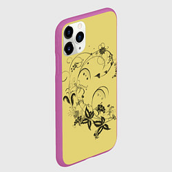 Чехол iPhone 11 Pro матовый Узоры ягодки, цвет: 3D-фиолетовый — фото 2