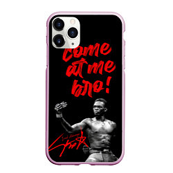 Чехол iPhone 11 Pro матовый Israel Adesanya, цвет: 3D-розовый