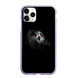 Чехол iPhone 11 Pro матовый Сова, цвет: 3D-светло-сиреневый