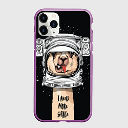 Чехол iPhone 11 Pro матовый Космическая Лама, цвет: 3D-фиолетовый