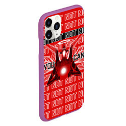 Чехол iPhone 11 Pro матовый Evangelion Eva 01 You can not, цвет: 3D-фиолетовый — фото 2