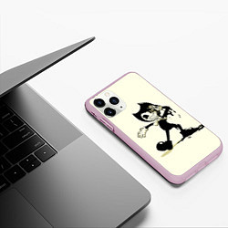 Чехол iPhone 11 Pro матовый Bendy And The Ink Machine, цвет: 3D-розовый — фото 2