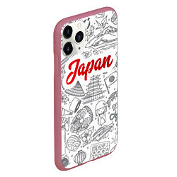 Чехол iPhone 11 Pro матовый Япония Z, цвет: 3D-малиновый — фото 2