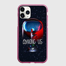 Чехол iPhone 11 Pro матовый AMONG US, цвет: 3D-малиновый