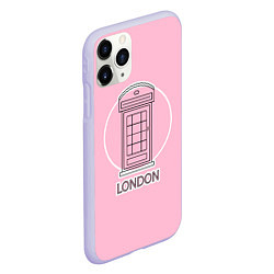 Чехол iPhone 11 Pro матовый Телефонная будка, London, цвет: 3D-светло-сиреневый — фото 2