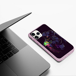 Чехол iPhone 11 Pro матовый Медуза и космонавт, цвет: 3D-розовый — фото 2