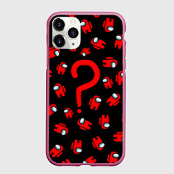 Чехол iPhone 11 Pro матовый Among us, Who?, цвет: 3D-малиновый